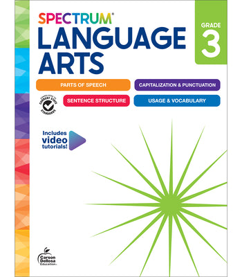 Spectrum 3rd Grade Language Arts Workbooks, 3rd ELA Grade Books Covering Parts of Speech, Punctuation, Sentence Structure, Grammar, Vocabulary & More, Language Arts 3rd Grade Curriculum