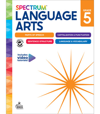 Spectrum Language Arts 5th Grade Workbook, 5th Grade Books Covering Parts of Speech, Punctuation, Sentence Structure, English Grammar, Vocabulary, Language Arts 5th Grade Curriculum