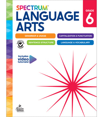 Spectrum 6th Grade Language Arts Workbook, 6th Grade Books Covering Punctuation, Capitalization, Sentence Structure, English Grammar, Vocabulary, Language Arts 6th Grade Curriculum