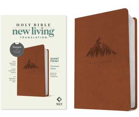 NLT Giant Print Premium Value Bible, Filament-Enabled Edition (LeatherLike, British Tan Mountain)